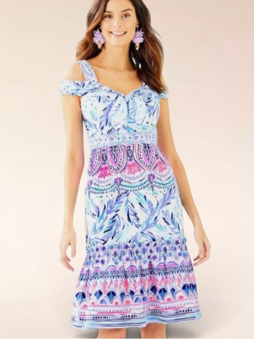 LILLY PULITZER IVA MIDI DRESS SIZE 2